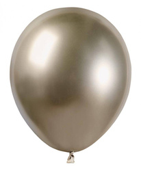 Balloons Shiny Chrome Gold, Champagne,12cm, 100 pcs