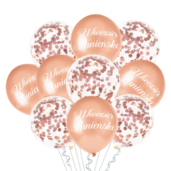 Balloons for a bachelorette evening Rose Gold from confetti 30 cm, 10pcs