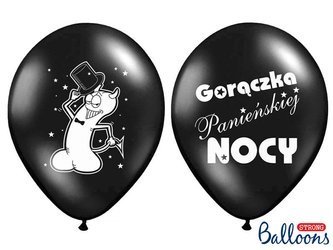 Balloons of the fever of the night, black, 30cm, 6 pcs