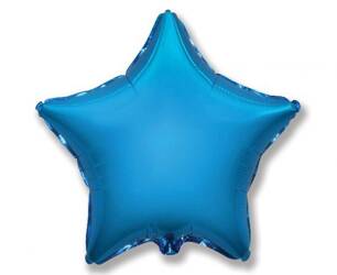 Balon foliowy gwiazdka, niebieska, 46 cm