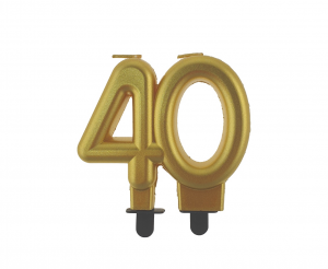 Candle on the 40th birthday cake, number "40"