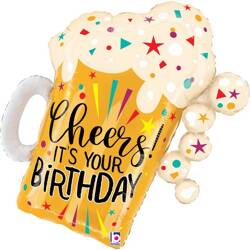 Foil Balloon - Beer, Cheers It's Your Birthday, 68 cm, Grabo