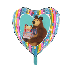 Foil Balloon Masha and the Bear with gifts - 46 cm Grabo Heart