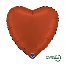 Foil Balloon - Satin Red Brick, heart 46 cm, Grabo