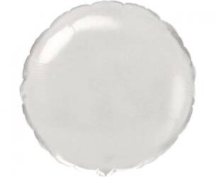 Foil Balloon, round, white, 46cm