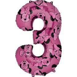 Foil balloon Digit 3 Mouse Minnie 66 cm