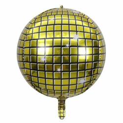 Foil balloon Disco ball, gold, 55cm