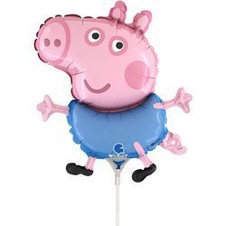 Foil balloon - George piggy stick, 35 cm Grabo
