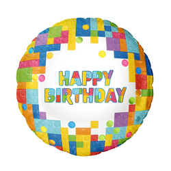 Foil balloon Happy Birthday Blocks 45cm