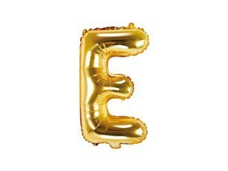 Foil balloon Letter E, 35cm, Gold