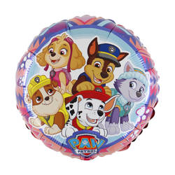 Foil balloon PSI patrol round pink 46 cm packed