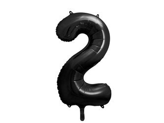 Foil balloon digit 2 black, 86cm black