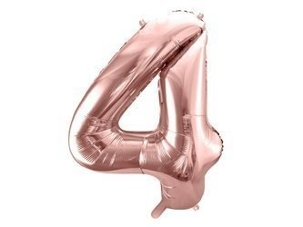 Foil balloon digit '4', 86cm, pink gold