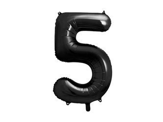 Foil balloon digit 5 ​​black, 86cm black