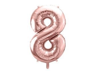 Foil balloon digit '8', 86cm, pink gold