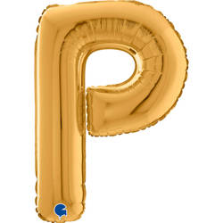 Foil balloon letter P, 66cm, gold