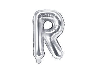 Foil balloon letter R 35cm, silver
