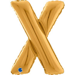 Foil balloon letter X, 66cm, gold