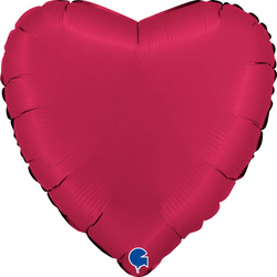 Foil balloon - red, cherry heart 46 cm, Satin Grabo