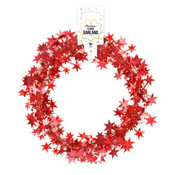 Garland with stars, red 5 m