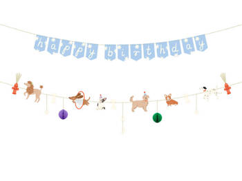 Happy Birthday Puppies Banner, 210 cm