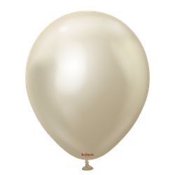 Latex Balloons Kalisan Mirror White Gold, 30cm, 50 pcs.