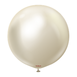 Latex Balloons Mirror White Gold, 45cm, 25 pcs.