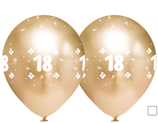 Latex balloons Chrome "18", golden, 30 cm, 50 pcs.