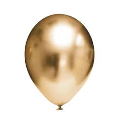 Latex balloons Chrome golden, 30cm, 100 pcs