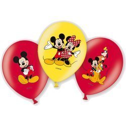 Latex balloons Mickey Mouse 27.5 cm, 6 pcs