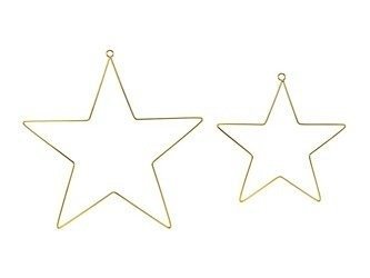 Metal decorative pendants Stars, gold, 2 pcs.