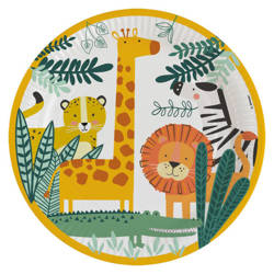 Paper plates, Get Wild animals 23 cm, 8 pcs.