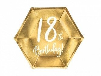 Plates for the eighteenth birthday, 18th Birthday, gold, 20 cm