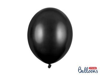 Strong balloons, metallic black, 30cm, 10 pcs.