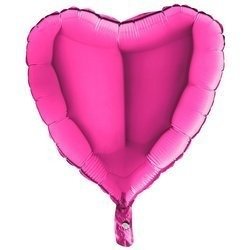 The foil balloon - Magenta, Heart 46 cm Grabo