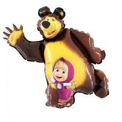 The foil balloon Masha and bear on the stick - 36 cm Grabo
