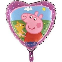 The foil balloon Peppa Pig Heart, 46 cm pink, Grabo