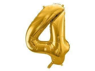 The number 4 Foil balloon, 86cm, gold