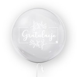 Transparent balloon with print congratulations, 45cm