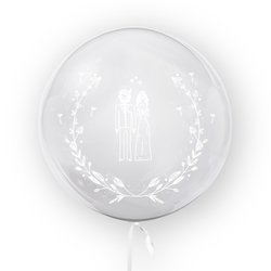 Transparent balloon with print young couple, 45cm