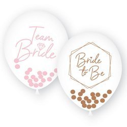 Transparent balloons with Team Bride, hen, 28cm, 6 pcs