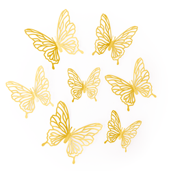 Wall stickers 3D Lacy Golden Butterflies 12 pieces