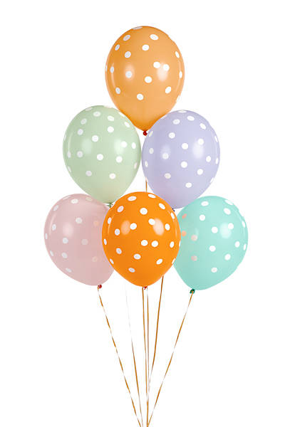 6 Ballons en latex confettis fluo 30 cm - Vegaooparty