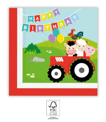 Animal Farm paper napkins, size 33 x 33 cm, 20 pcs.