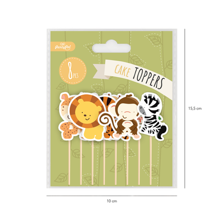 Animal toppers, zoo 8 pcs