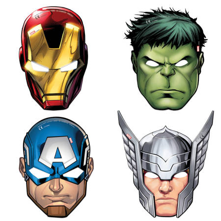 Avengers paper masks, 6 pcs