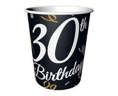 B & C 30 Birthday paper cups, 30th birthday, 6 pcs.