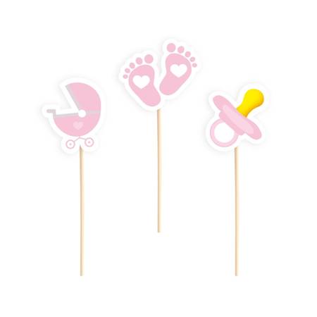 Baby Shower toppers for girls 6 pcs