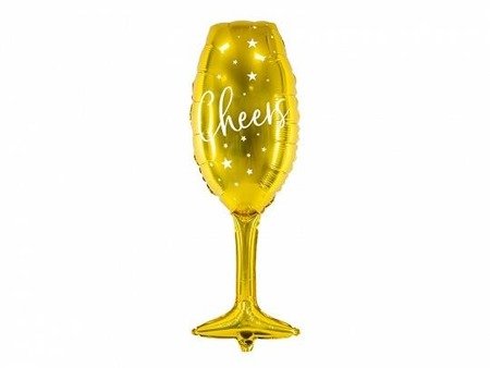 Balloon Foil - Champagne Glass Cheers, gold, 28x80 cm