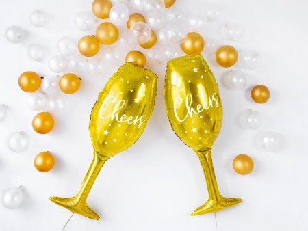 Balloon Foil - Champagne Glass Cheers, gold, 28x80 cm